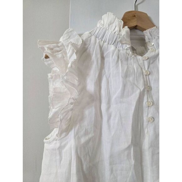 Sea New York Ramie Flutter Sleeve Top In White - Picture 6 of 8